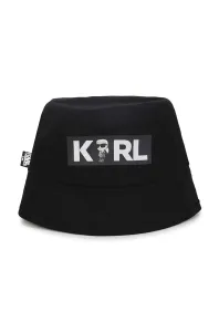 Detský bavlnený klobúk Karl Lagerfeld čierna farba, bavlnený #8165468