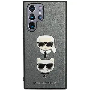 Karl Lagerfeld Saffiano K&C Heads Kryt na Samsung Galaxy S22 Ultra Silver