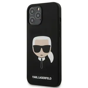 Karl Lagerfeld KLHCP12LSLKHBK Apple iPhone 12 Pro Max black hardcase Silicone Karl`s Head