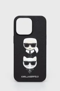 Karl Lagerfeld case for iPhone 13 Pro / 13 6,1" KLHCP13LSAKICKCBK black hard case Saffiano Kar