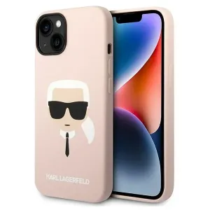 Karl Lagerfeld KLHCP14MSLKHLP Apple iPhone 14 Plus hardcase pink Silicone Karl`s Head