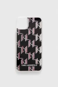 Karl Lagerfeld KLHCP14MLMNMK Apple iPhone 14 Plus hardcase black Liquid Glitter Monogram
