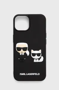 Zadný Karl Lagerfeld and Choupette 3D pre Apple iPhone 14, čierna 57983111269
