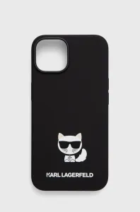 Puzdro Karl Lagerfeld Liquid Silicone Choupette iPhone 14 - čierne