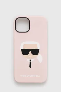 Karl Lagerfeld KLHCP14SSLKHLP Apple iPhone 14 hardcase pink Silicone Karl`s Head