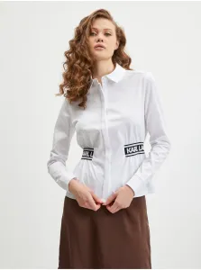 Košeľa Karl Lagerfeld Elastic Waist Jersey Shirt Biela Xs