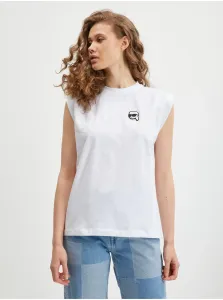Biele dámske tričko KARL LAGERFELD Ikonik #5547376