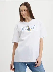 White Women's Oversize T-Shirt KARL LAGERFELD x Disney - Women #5547762