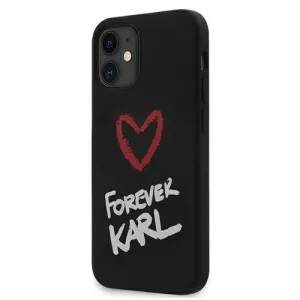 Karl Lagerfeld case for iPhone 12 Mini 5,4" KLHCP12SSILKRBK black hard case Silicone Forever K