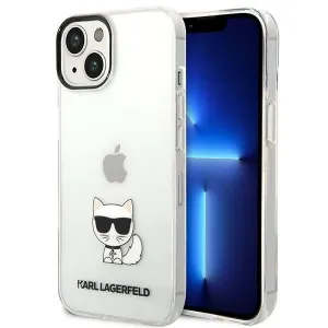 Puzdro Karl Lagerfeld Choupette Logo iPhone 14 Plus - transparentné