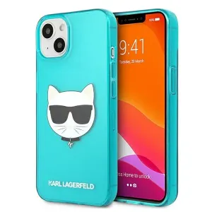 Karl Lagerfeld for iPhone 13 6,1'' KLHCP13MCHTRB blue hard case Glitter Choupette Fluo