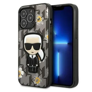 Puzdro Karl Lagerfeld iPhone 13 Pro KLHCP13LPMNFIK1 gray hard case Monogram Iconic Karl