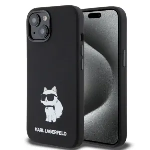 Karl Lagerfeld Liquid Silicone Choupette NFT Zadný Kryt pre iPhone 15 Black
