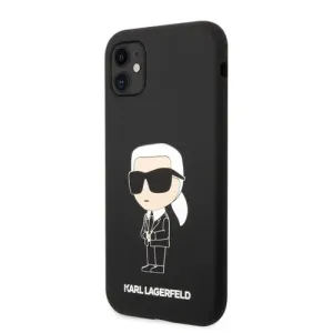 Puzdro Karl Lagerfeld Liquid Silicone Ikonik NFT iPhone 11 - čierne