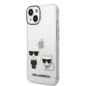 Puzdro Karl Lagerfeld PC/TPU Ikonik Karl and Choupette iPhone 14 Plus - transparentné