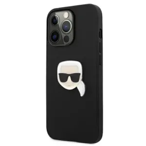 Puzdro Karl Lagerfeld iPhone 13 / 13 Pro KLHCP13LPKMK hardcase black Leather Ikonik Kar