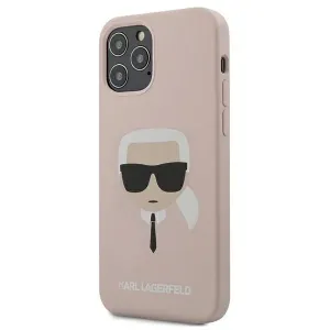 Karl Lagerfeld KLHCP12MSLKHLP Apple iPhone 12/12 Pro light pink hardcase Silicone Karl`s Head