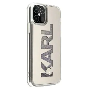 Karl Lagerfeld KLHCP12SKLMLGR Apple iPhone 12 mini silver hardcase Mirror Liquid Glitter Karl