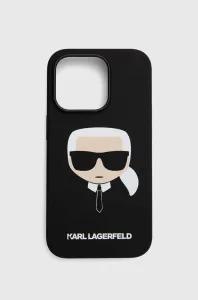Karl Lagerfeld KLHMP14LSLKHBK Apple iPhone 14 Pro hardcase black Silicone Karl`s Head Magsafe