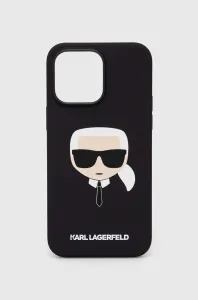 Karl Lagerfeld KLHMP14XSLKHBK Apple iPhone 14 Pro Max hardcase black Silicone Karl`s Head Magsafe