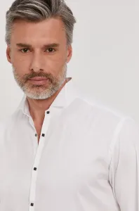 Bavlnená košeľa Karl Lagerfeld pánska, biela farba, regular #8411894
