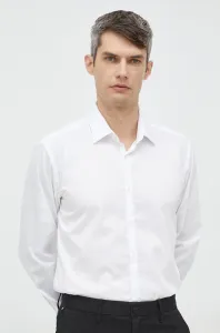 Bavlnená košeľa Karl Lagerfeld pánska, biela farba, slim, s klasickým golierom #7167120