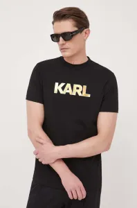 Bavlnené tričko Karl Lagerfeld čierna farba, s nášivkou #8688458