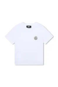 Detské bavlnené tričko Karl Lagerfeld biela farba, s potlačou #8749358