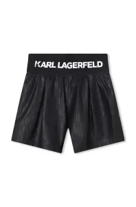 Detské krátke nohavice Karl Lagerfeld čierna farba, vzorované #8750973