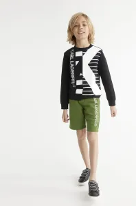 Detské krátke nohavice Karl Lagerfeld zelená farba #8137162