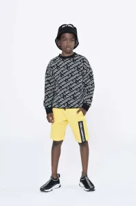 Detské krátke nohavice Karl Lagerfeld žltá farba, nastaviteľný pás