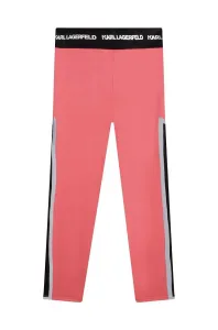 Detské legíny Karl Lagerfeld ružová farba, s potlačou #7526330