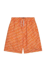 Detské plavkové šortky Karl Lagerfeld oranžová farba, vzorované #7526615