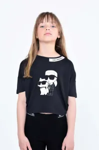 Detské tričko Karl Lagerfeld čierna farba