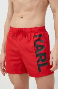 Plavky Karl Lagerfeld Logo Short Boardshorts Červená S