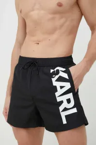 Plavky Karl Lagerfeld Logo Short Boardshorts Čierna Xl