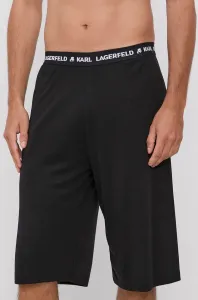 Pyžamové šortky Karl Lagerfeld pánske, čierna farba, jednofarebná