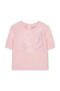 Šaty pre bábätká Karl Lagerfeld ružová farba, mini, rovný strih