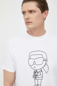 Tričko Karl Lagerfeld pánske, biela farba, s potlačou #8642187
