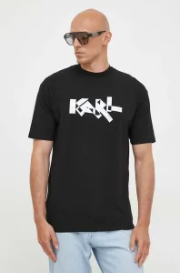 Tričko Karl Lagerfeld pánske, čierna farba, s potlačou #8742289