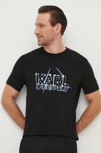 Tričko Karl Lagerfeld pánsky, čierna farba, s potlačou #8675877