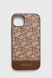 Guess case for iPhone 14 Plus 6,7" GUHMP14MHGCFSEW brown harcase Magsafe Gcube PU Stripes