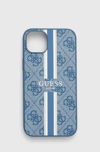 Guess case for iPhone 14 Plus 6,7" GUHMP14MP4RPSB blue hardcase Magsafe 4G Printed Stripes