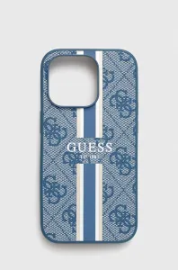 Guess case for iPhone 14 Pro 6,1" GUHMP14LP4RPSB blue hardcase Magsafe 4G Printed Stripes