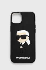 Karl Lagerfeld case for iPhone 14 Plus 6,7" KLHCP14M3DRKINK black harcase Saffiano Mono Patch