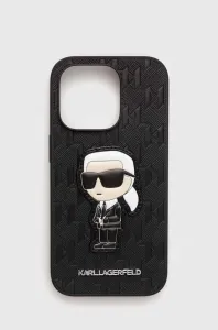 Karl Lagerfeld case for iPhone 14 Pro 6,1" KLHCP14LSAKHPKK black harcase Saffiano Mono Patch I