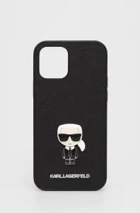 Karl Lagerfeld case for iPhone 12 / 12 Pro 6,1" KLHCP12MIKMSBK black hard case Saffiano Iconic