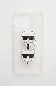 Karl Lagerfeld KLHCP13LKCTUGLS Apple iPhone 13 Pro silver Ochranný kryt Glitter Karl`s & Choupette