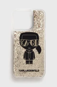 Puzdro Karl Lagerfeld Liquid Glitter Gatsby Kryt pro iPhone 13 Pro - čierne