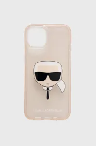 Karl Lagerfeld case for iPhone 13 6,1" KLHCP13MKHTUGLGO gold hard case Glitter Karl`s Head